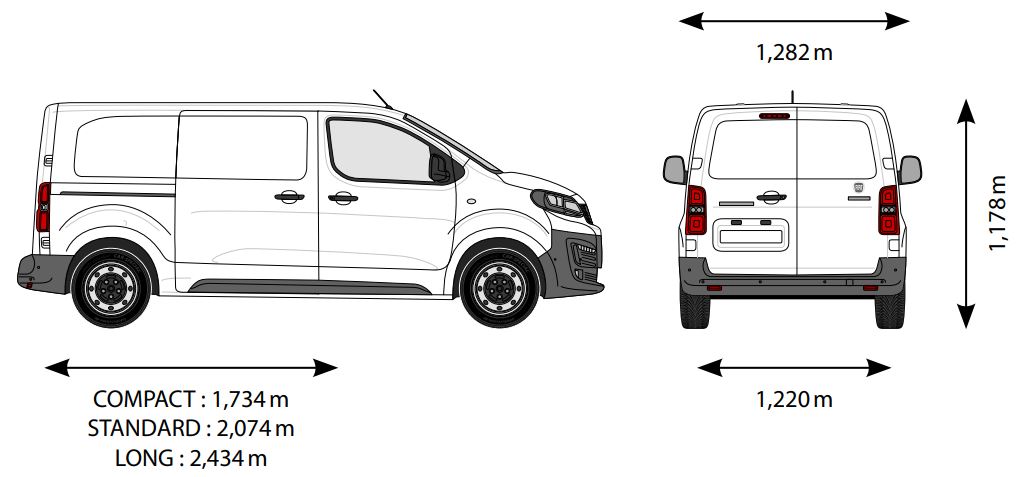 schema dimensions fiat scudo 2022